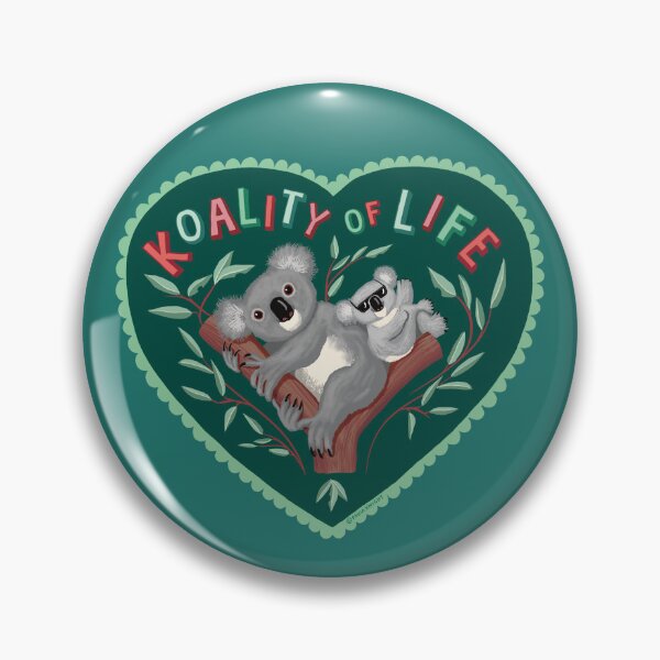 Artikelvorschau, Koala Wortspiel "Koality of Life" - grünes Herz entworfen und verkauft von PaulaJKnight .
