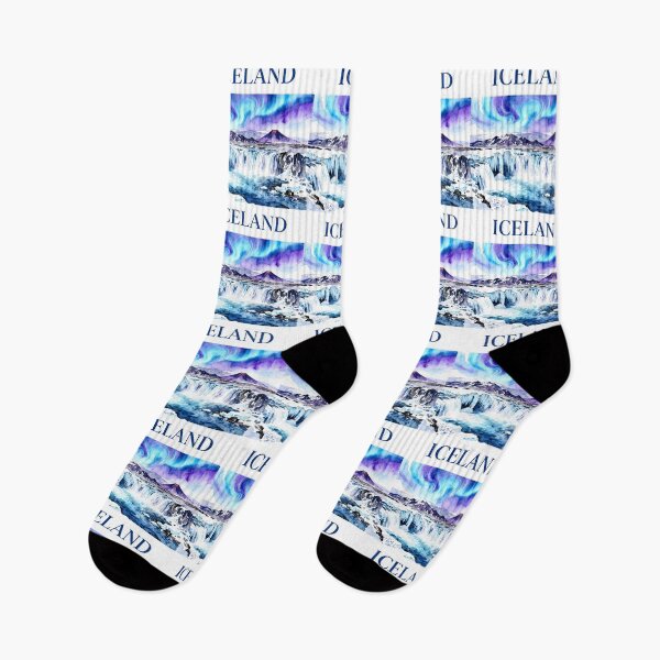 Item preview, Iceland — Watercolor Waterfalls and Northern Lights designed and sold by drchzak.