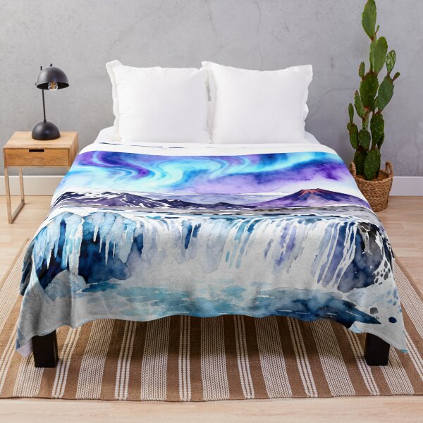 Item preview, Iceland — Watercolor Waterfalls and Northern Lights designed and sold by drchzak.