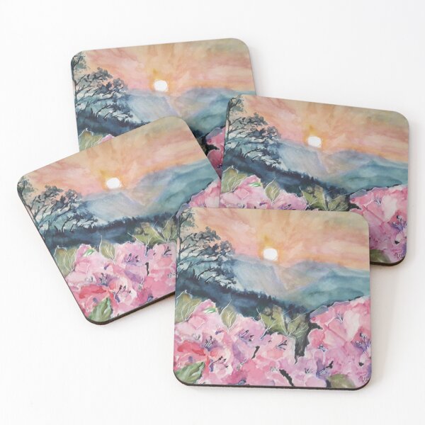 Item preview, Floral landscape at sunset designed and sold by Isabel Alfarrobinha.