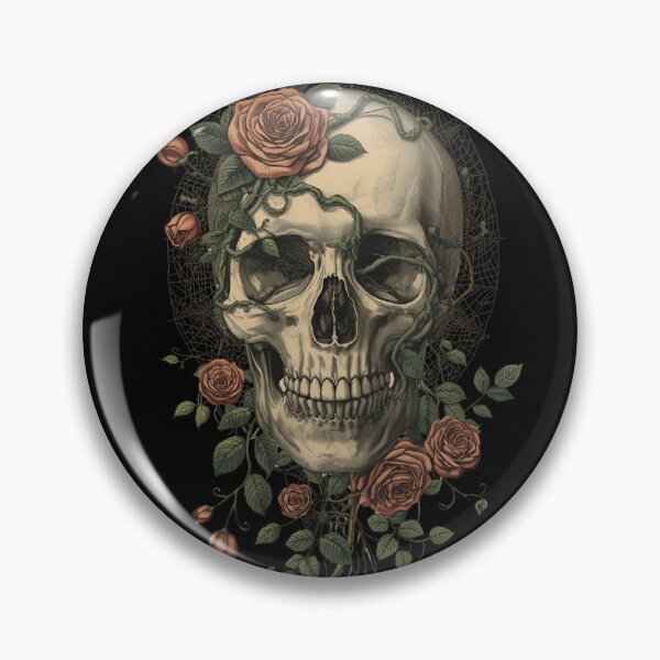 Item preview, Antique Gothic Skull Etching designed and sold by ChicTrendz.