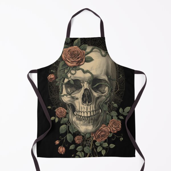 Item preview, Antique Gothic Skull Etching designed and sold by ChicTrendz.