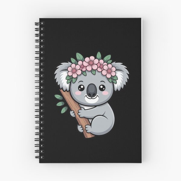 Item preview, Koala with Eucalyptus Flowers | Cute Kawaii Chibi Koala Art designed and sold by ColorSplash123.