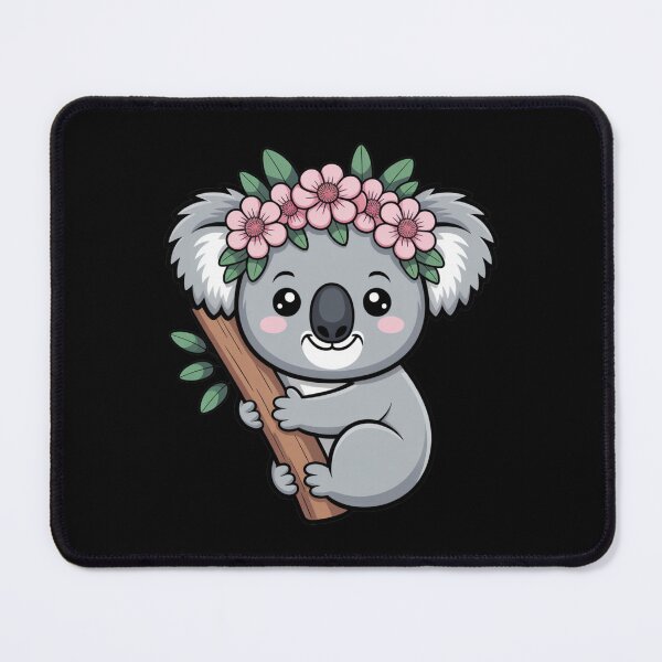 Item preview, Koala with Eucalyptus Flowers | Cute Kawaii Chibi Koala Art designed and sold by ColorSplash123.