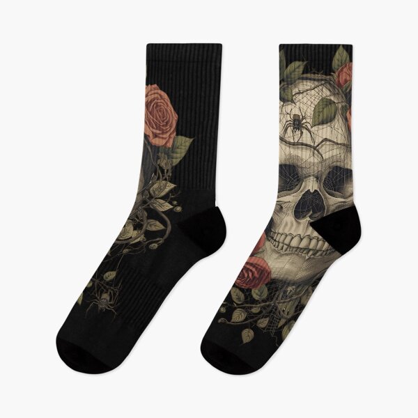 Item preview, Botanical Skull with Sepia Roses designed and sold by ChicTrendz.