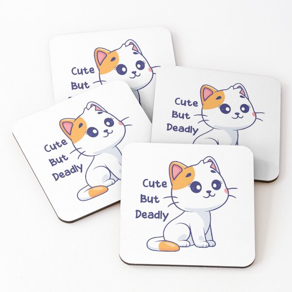 Item preview, Cute But Deadly Kawaii Kitten Cat Sticker designed and sold by Pixel & Petal.