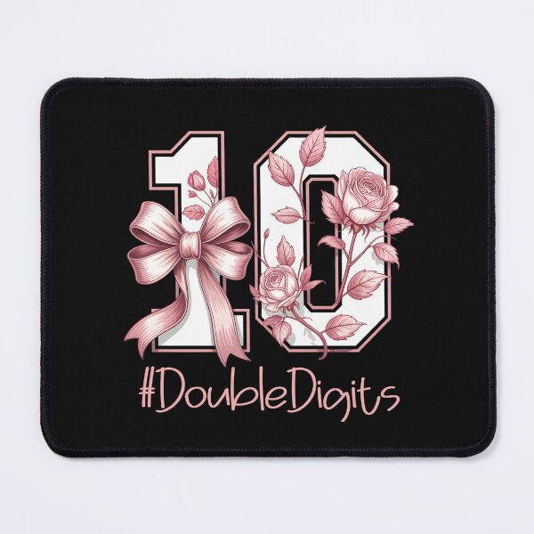 Item preview, Happy Tenth Birthday Girl Pink Coquette Bow Turning Age 10 designed and sold by clothesy7.