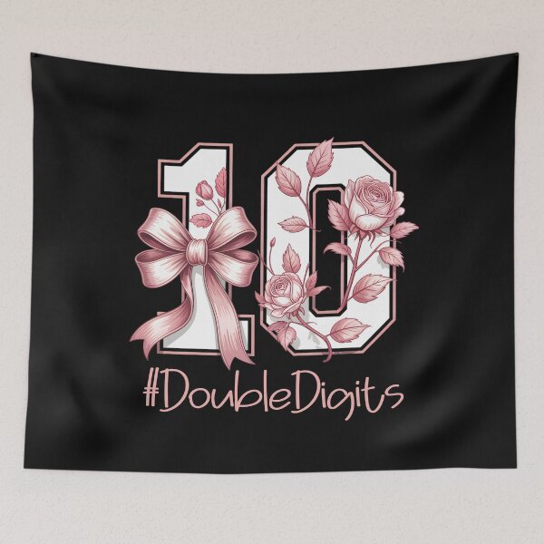 Item preview, Happy Tenth Birthday Girl Pink Coquette Bow Turning Age 10 designed and sold by clothesy7.