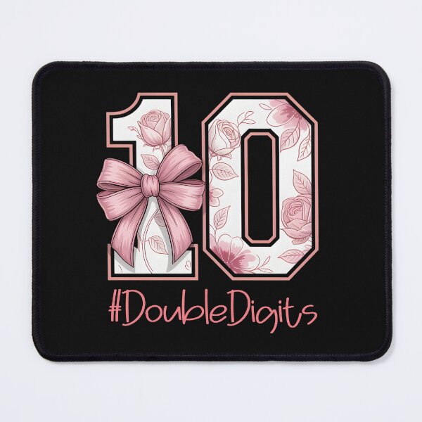 Item preview, Double Digits Birthday Girl 10th Pink Coquette Bow For Girls designed and sold by clothesy7.