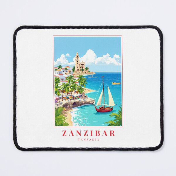 Item preview, Zanzibar Tanzania Illustration – Stone Town Streets, Dhow Boats & Swahili Island Culture designed and sold by MapMyMiles.