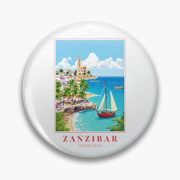 Artikelvorschau, Illustration von Sansibar, Tansania – Straßen von Stone Town, Dhau-Boote und die Swahili-Inselkultur entworfen und verkauft von MapMyMiles.