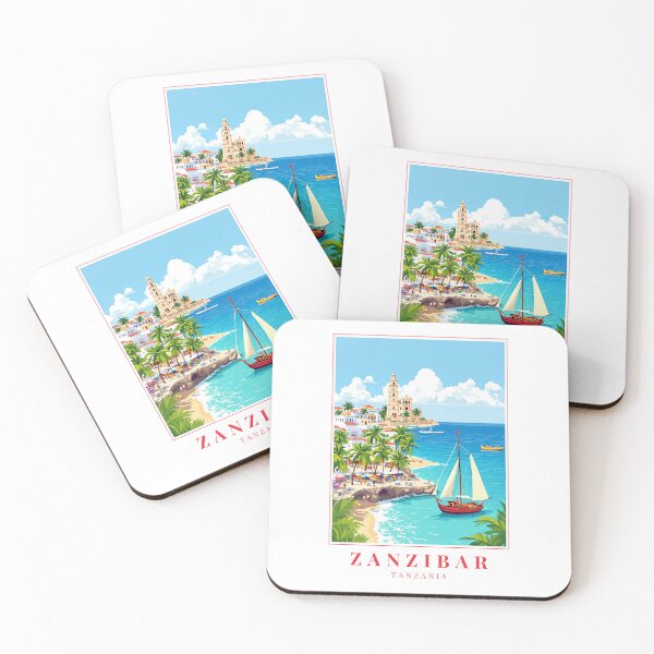 Item preview, Zanzibar Tanzania Illustration – Stone Town Streets, Dhow Boats & Swahili Island Culture designed and sold by MapMyMiles.