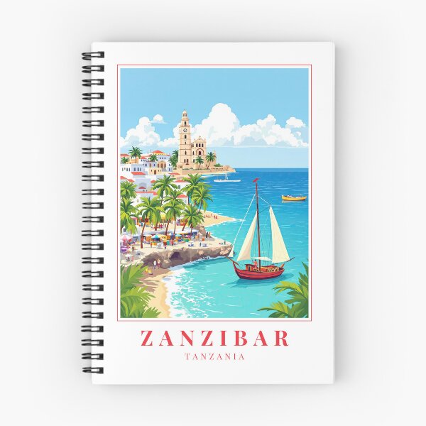 Item preview, Zanzibar Tanzania Illustration – Stone Town Streets, Dhow Boats & Swahili Island Culture designed and sold by MapMyMiles.