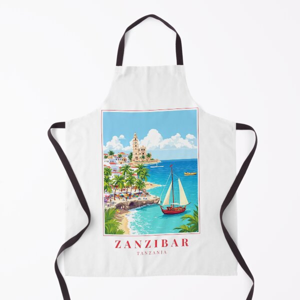 Item preview, Zanzibar Tanzania Illustration – Stone Town Streets, Dhow Boats & Swahili Island Culture designed and sold by MapMyMiles.