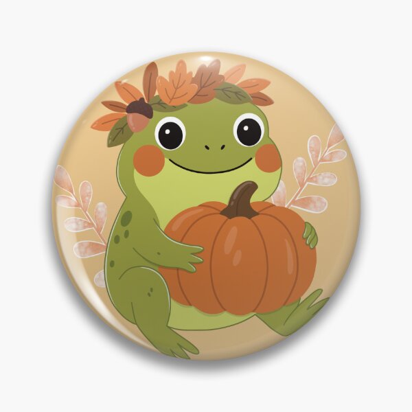 Item preview, Autumn Frog with Pumpkin designed and sold by CraftachicDsgn.