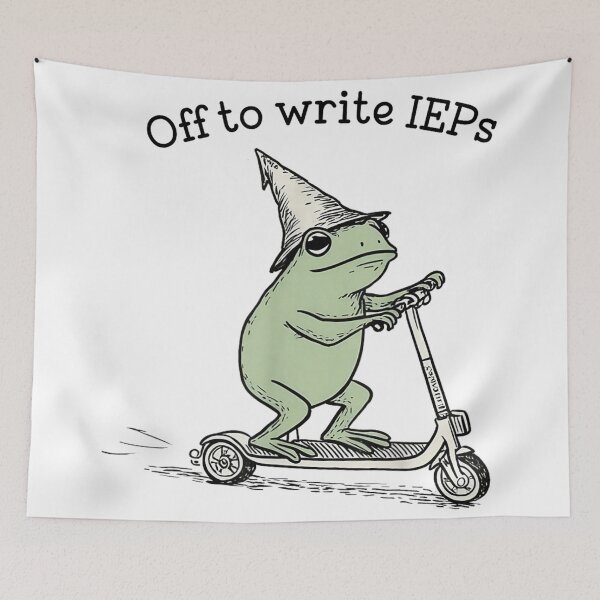Item preview, Funny Frog Wizard Riding Scooter Off to Write IEPs T-Shirt designed and sold by MariCanal.