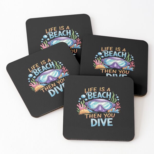 Item preview, Life Is A Beach Then You Dive, Fun Scuba Diver Ocean designed and sold by MinaReinger.