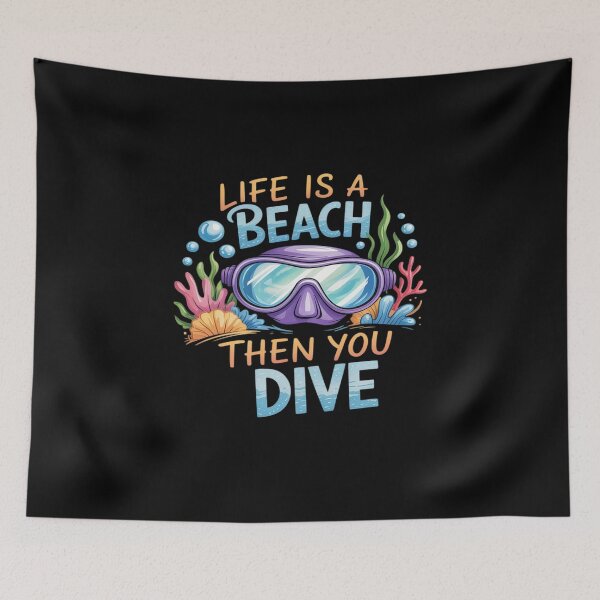 Item preview, Life Is A Beach Then You Dive, Fun Scuba Diver Ocean designed and sold by MinaReinger.