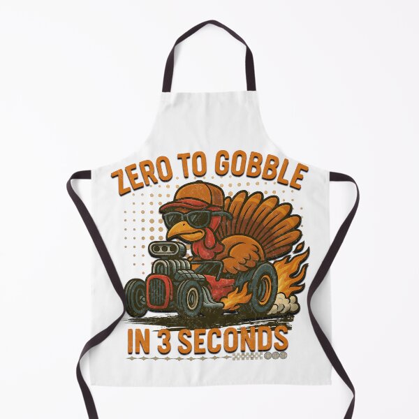 Item preview, Zero To Gobble In 3 Seconds – Funny Thanksgiving Racing Turkey designed and sold by CarantinedChaos.