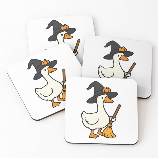 Item preview, Witch Duck with Broom – Fun Halloween Design designed and sold by dreiundzwanzig.