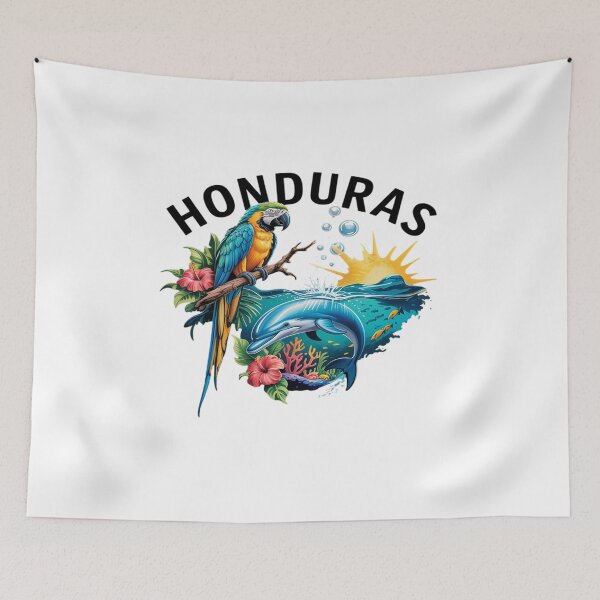 Item preview, Honduras Map Nature Parrot Scuba Diving designed and sold by MinaReinger.