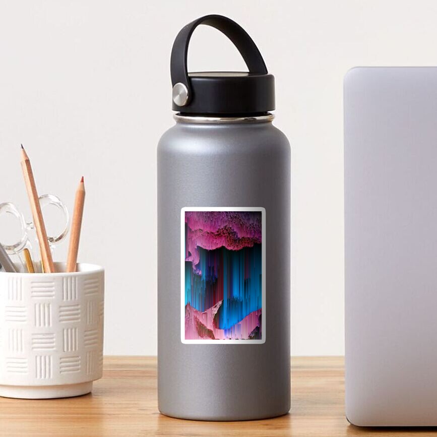 Cotton Candy - Abstract Glitchy Pixel Art Sticker