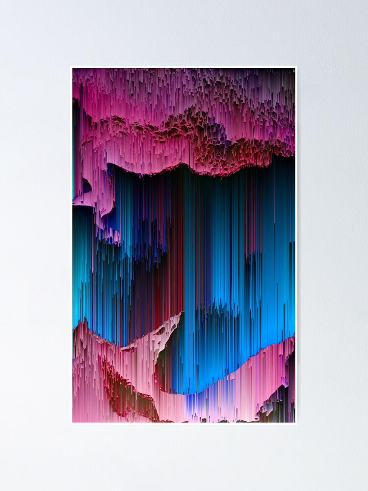 Alternate view of Cotton Candy - Abstract Glitchy Pixel Art Poster