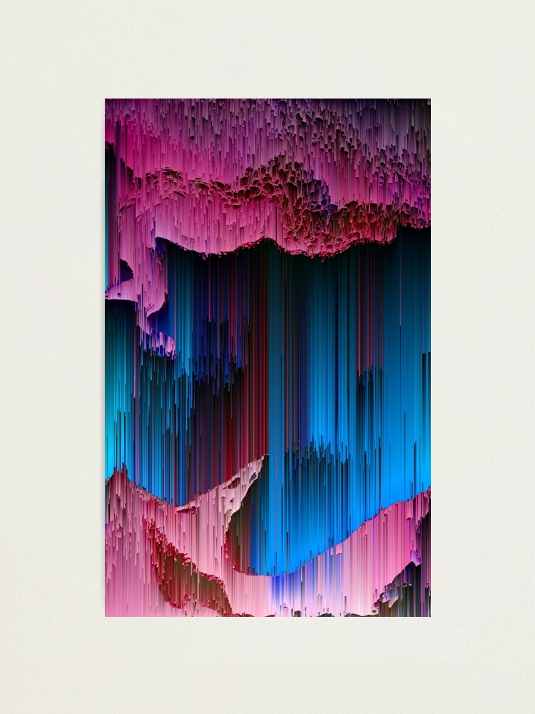 Alternate view of Cotton Candy - Abstract Glitchy Pixel Art Photographic Print