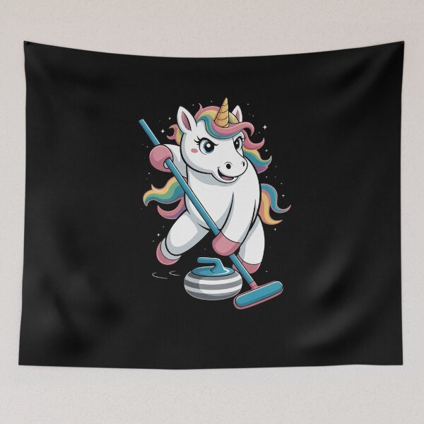 Item preview, Funny Unicorn Curling Player designed and sold by marcusry.