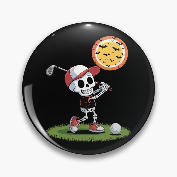 Item preview, Halloween Bogeyman Golf Resort Pumpkin Skeleton Golfer  designed and sold by MicanCuteStore.