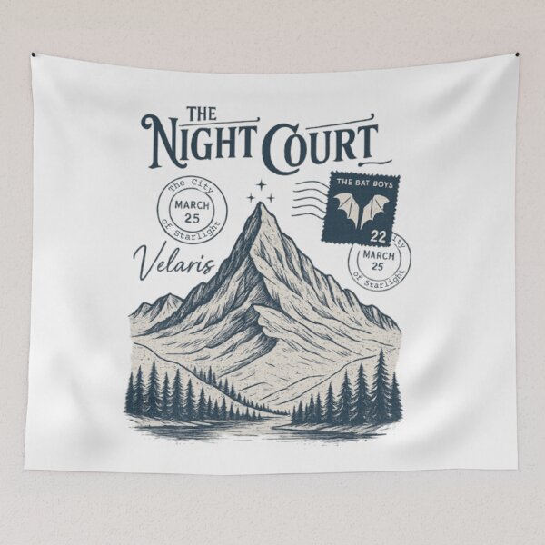 Item preview, Velaris Night Court Postcard Design – Fantasy Mountain & Stars Illustration for Book Lovers designed and sold by theliteraryedit.