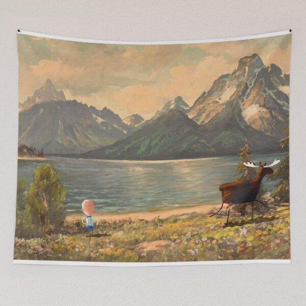 Item preview, Mountain Lake Moose Encounter designed and sold by Oniyasha.