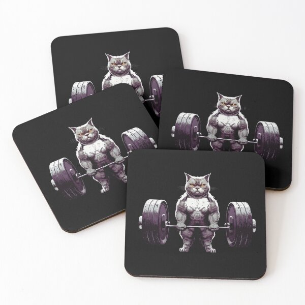 Item preview, Cat Deadlift Funny Powerlifting Gym Cat Fitness Art designed and sold by Poodoo.