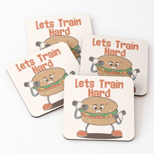 Item preview, Let’s Train Hard Burger Cute Gym Cartoon Design designed and sold by Azzafahmulilmi.