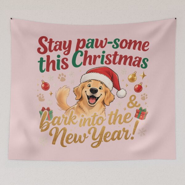 Item preview, Stay Paw-some This Christmas designed and sold by Dog Art Studio.