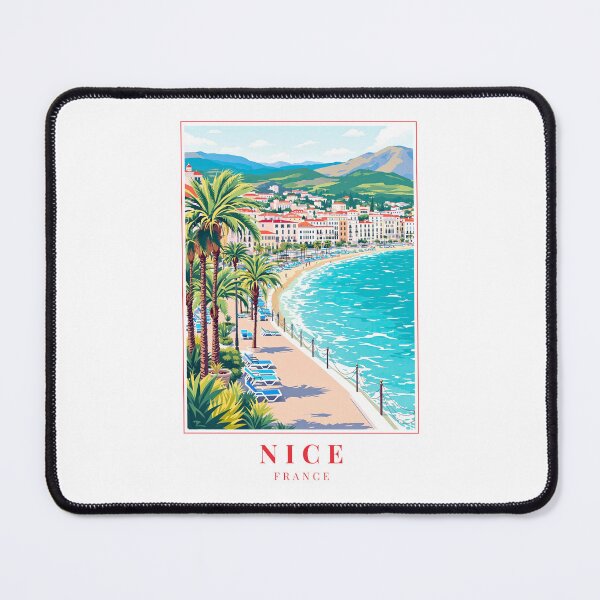 Item preview, Nice France Illustration – Promenade des Anglais, Old Town & Mediterranean Coastline designed and sold by MapMyMiles.
