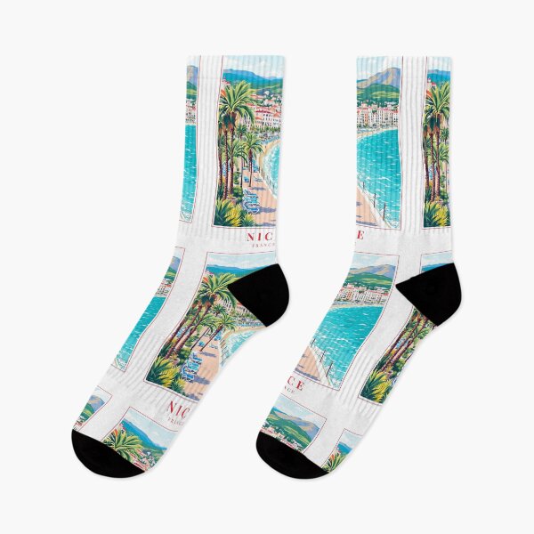 Item preview, Nice France Illustration – Promenade des Anglais, Old Town & Mediterranean Coastline designed and sold by MapMyMiles.