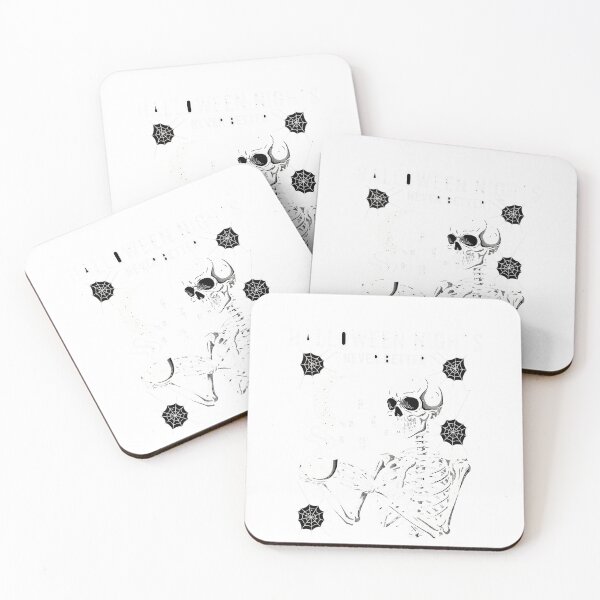 Item preview, Halloween Nights Skeleton Coffee Monochrome designed and sold by BANKACEM.STORE.