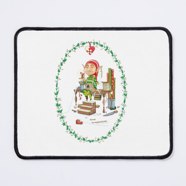 Item preview, Christmas Elf Illustration – Cute Elf Wrapping Gifts | Christmas Motif, Winter Art, Festive Illustration, Christmas Decoration, Gift Idea designed and sold by Liv Merle Kantak.