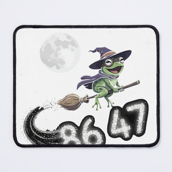 Item preview, Witchy Speed Cute Frog Flying Broomstick designed and sold by BANKACEM.STORE.