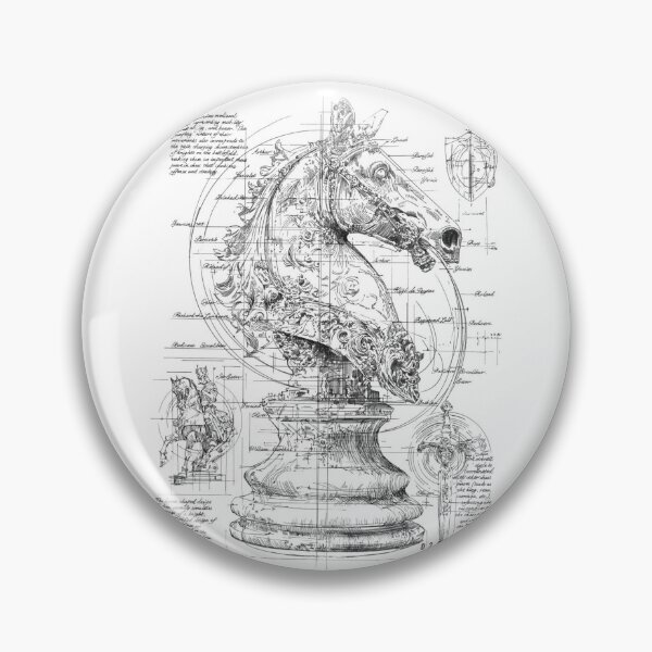 Item preview, Knight Blueprint – Medieval Chess Horse Design Sketch designed and sold by sentaxfe.