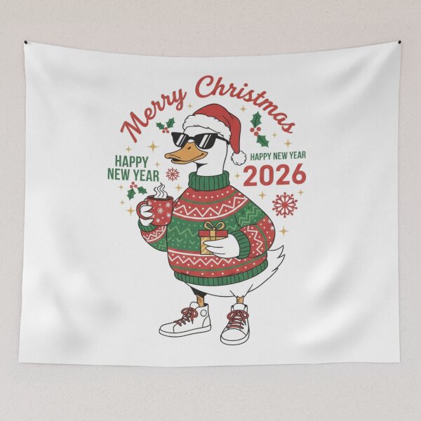 Item preview, Cool Duck Merry Christmas 2026 - Happy New Year Coffee Lover Retro Winter Vibe designed and sold by designwiss.
