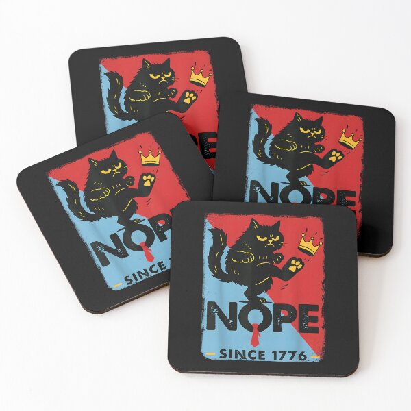 Item preview, No Kings In America Since 1776 Funny Cat Kicking Crown Protest designed and sold by sossaart.