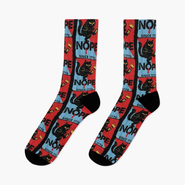 Item preview, No Kings In America Since 1776 Funny Cat Kicking Crown Protest designed and sold by sossaart.
