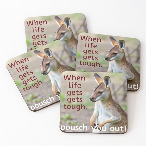 Item preview, kangaroo//When life gets tough, pouch it out designed and sold by SSMC DREAM DESIGN.