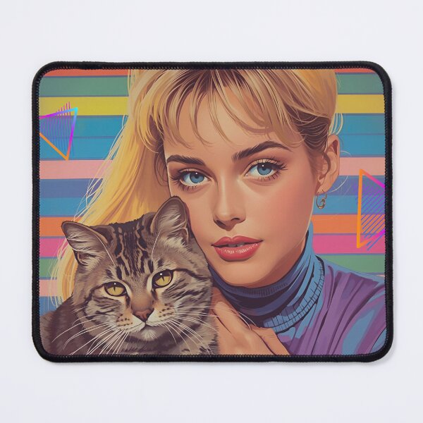 Item preview, Cute Retro Girl with Cat - PURR IT UP! designed and sold by Vintage City.