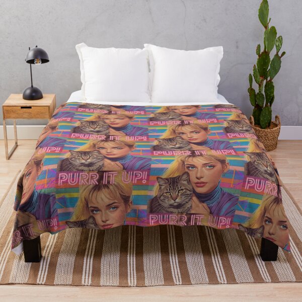 Item preview, Cute Retro Girl with Cat - PURR IT UP! designed and sold by Vintage City.