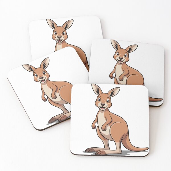 Item preview, Cute Cartoon Kangaroo with Happy Smile designed and sold by Royalsticker.