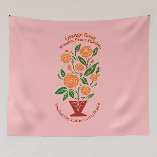 Item preview, Orange Roses in Red Vase designed and sold by Brickroad Dsigns.