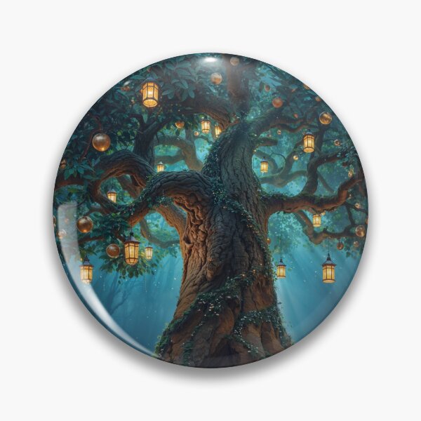 Item preview, Moon and the Wishing Tree – Mystical Night Landscape, Fantasy Woodland Art designed and sold by LA Art.
